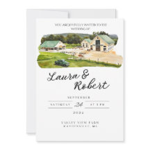 ヴァレーヒルファーム マサチューセッツ ウォーターカラー招待状