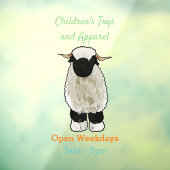 ヴァレーブラックノーズ羊の漫画イラストレーション ウィンドウサイン (シート3)