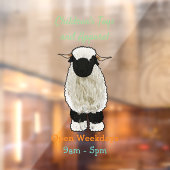 ヴァレーブラックノーズ羊の漫画イラストレーション ウィンドウサイン (シート2)