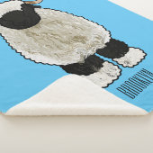 ヴァレーブラックノーズ羊の漫画イラストレーション シェルパブランケット (3/4)