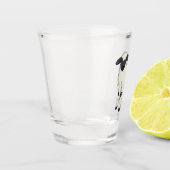 ヴァレーブラックノーズ羊の漫画イラストレーション ショットグラス (左)