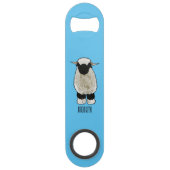 ヴァレーブラックノーズ羊の漫画イラストレーション スピード栓抜き (裏面)