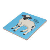 ヴァレーブラックノーズ羊の漫画イラストレーション タイル (側面)