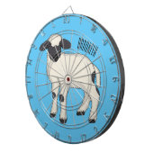 ヴァレーブラックノーズ羊の漫画イラストレーション ダーツボード (正面右)