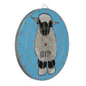 ヴァレーブラックノーズ羊の漫画イラストレーション ダーツボード (正面左)