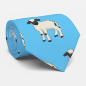 ヴァレーブラックノーズ羊の漫画イラストレーション ネクタイ (ロール)