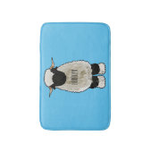 ヴァレーブラックノーズ羊の漫画イラストレーション バスマット (正面縦)