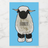 ヴァレーブラックノーズ羊の漫画イラストレーション フードラベル (シングルラベル)