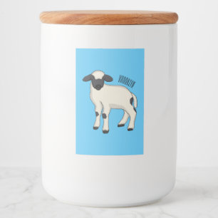 ヴァレーブラックノーズ羊の漫画イラストレーション フードラベル