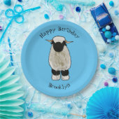 ヴァレーブラックノーズ羊の漫画イラストレーション ペーパープレート (パーティー)