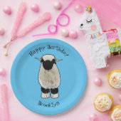 ヴァレーブラックノーズ羊の漫画イラストレーション ペーパープレート (パーティー)