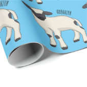 ヴァレーブラックノーズ羊の漫画イラストレーション ラッピングペーパー (ロールコーナー)