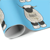 ヴァレーブラックノーズ羊の漫画イラストレーション ラッピングペーパー (ロールコーナー)