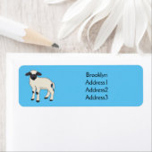 ヴァレーブラックノーズ羊の漫画イラストレーション ラベル (インサイチュ)