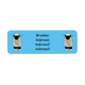 ヴァレーブラックノーズ羊の漫画イラストレーション ラベル (正面)