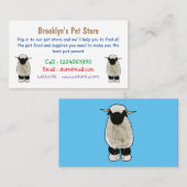 ヴァレーブラックノーズ羊の漫画イラストレーション 名刺 (正面/裏面)