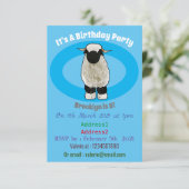 ヴァレーブラックノーズ羊の漫画イラストレーション 招待状 (スタンド正面)