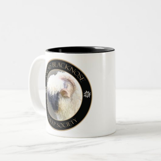 ヴァレー州Blacknoseのヒツジの社会のロゴ ツートーンマグカップ (正面左)