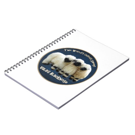 ヴァレー州Blacknose -世界で最もかわいいヒツジ! ノートブック (左側)
