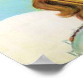 ヴァレ、スキーを優しい日の下に持つ女性 ポスター (角)