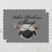 ヴァレ・ブラックノーズのカード 招待状 (正面/裏面)