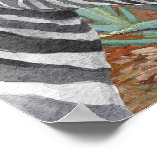 ヴァンゴッホのアイリスとゼブラファンシーー ポスター (角)