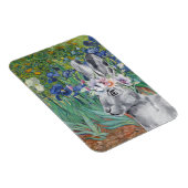 ヴァンゴッホのアイリスとファンシーウサギ マグネット (右側)