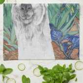 ヴァンゴッホのアイリスとラファンシーマ キッチンタオル (折り畳み)