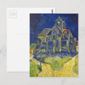 ヴァンゴッホのアートの複製、オーヴェースの教会 ポストカード (正面/裏面)