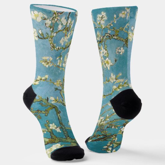 ヴァンゴッホのアーモンドの花クラシック咲き印象派 ソックス (傾斜あり)