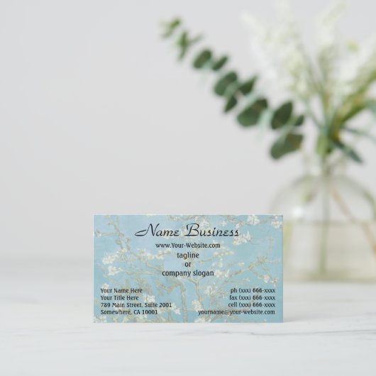 ヴァンゴッホのアーモンドの花クラシック咲き印象派 名刺 (スタンド正面)