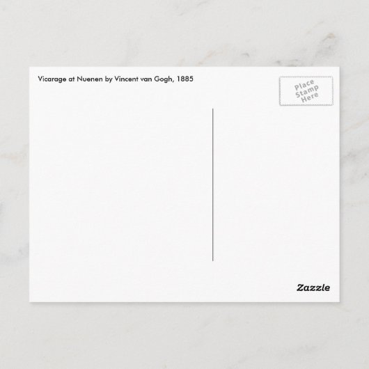 ヴァンゴッホのヴィカレージアットヌエネン ポストカード (裏面)