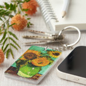 ヴァンゴッホの三つのひまわり花瓶 キーホルダー (正面右)