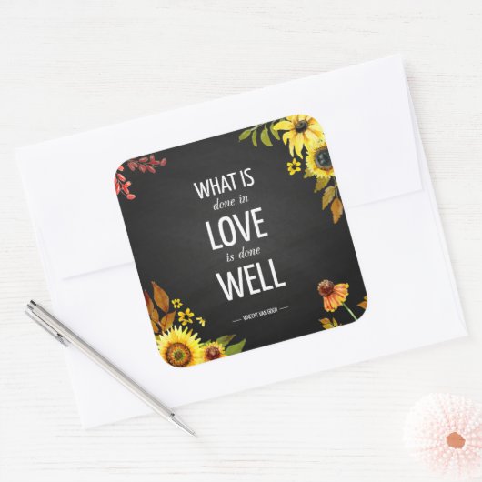 ヴァンゴッホの愛インスパイア引用文シール スクエアシール (封筒)