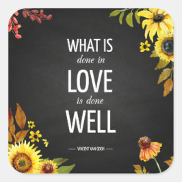 ヴァンゴッホの愛インスパイア引用文シール スクエアシール