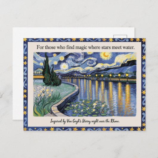 ヴァンゴッホの星空のナイトローネアートインスパイア ポストカード (正面/裏面)