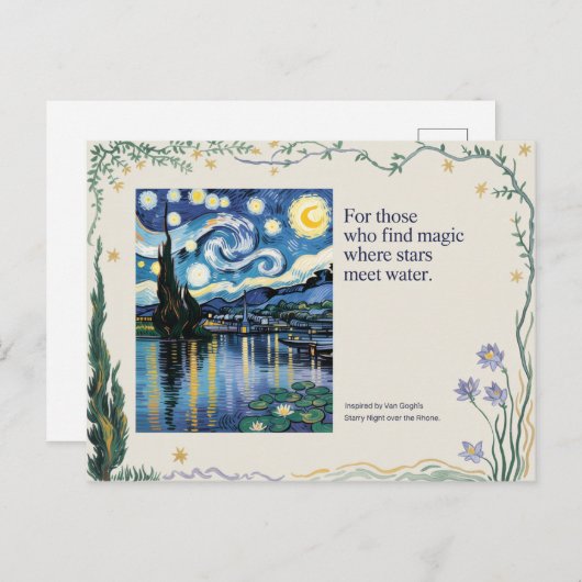 ヴァンゴッホの星空のナイトローネアートインスパイア ポストカード (正面/裏面)