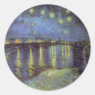 ヴァンゴッホの星絵画の夜 ラウンドシール