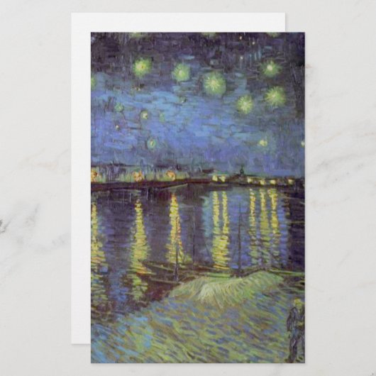ヴァンゴッホの星絵画の夜 便箋 (正面/裏面)