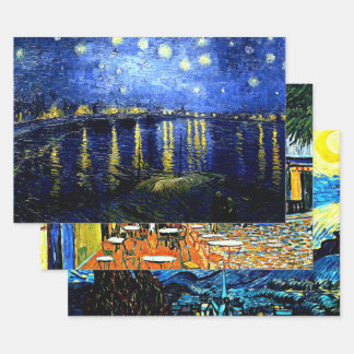ヴァンゴッホの最も人気がある多い絵画の包み紙 ラッピングペーパーシート