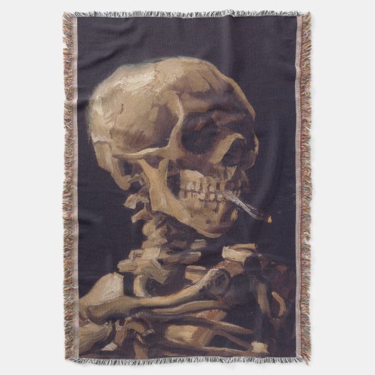 ヴァンゴッホの燃える煙草のスケルトン スローブランケット (正面縦)