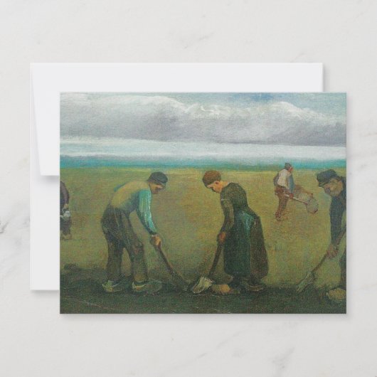ヴァンゴッホの農民や農家がジャガイモを植える 招待状 (正面)