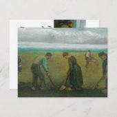 ヴァンゴッホの農民や農家がジャガイモを植える 招待状 (正面/裏面)