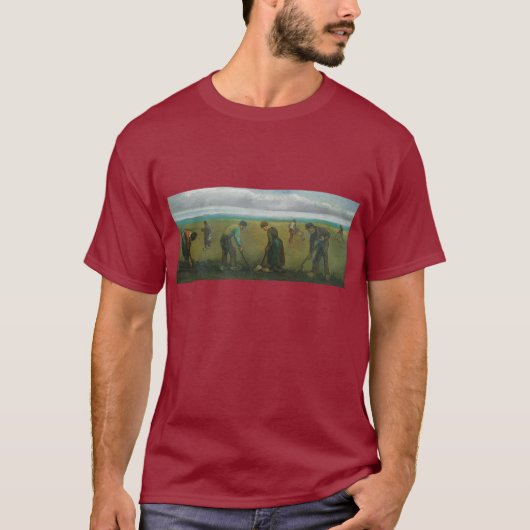 ヴァンゴッホの農民や農家がジャガイモを植える Tシャツ (正面)