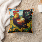 ヴァンゴッホの鶏の夜と日 クッション (ブランケット)