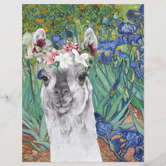 ヴァンゴッホアイリスとラマファンシースクラップブック紙 (正面)