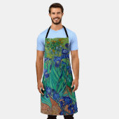 ヴァンゴッホアイリス絵画ズフローラ エプロン (着用した状態)