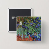 ヴァンゴッホアイリス(F608)ヴィンテージファインアート 缶バッジ (正面&裏面)