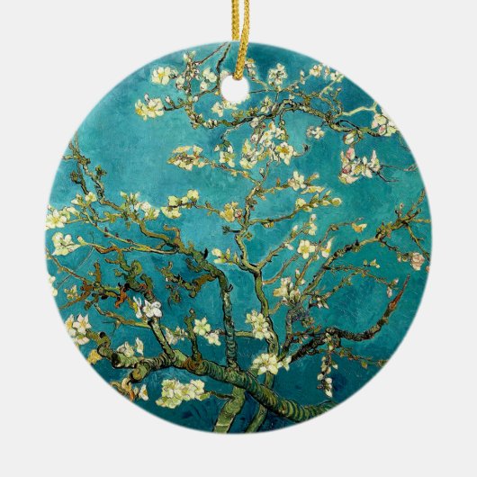 ヴァンゴッホアーモンドフラムスクラシックズ印象派 セラミックオーナメント (正面)