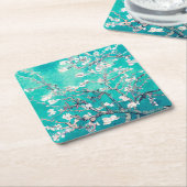 ヴァンゴッホアーモンドフラムスターコイズ スクエアペーパーコースター (アングル)